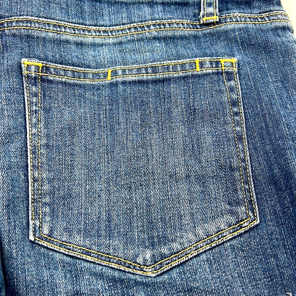 PAIGE Distressed Denim Shorts Raw Hem Folded Size 27 - Picture 6 of 12